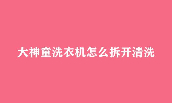 大神童洗衣机怎么拆开清洗