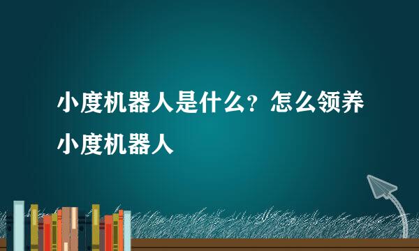 小度机器人是什么？怎么领养小度机器人