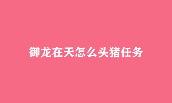 御龙在天怎么头猪任务