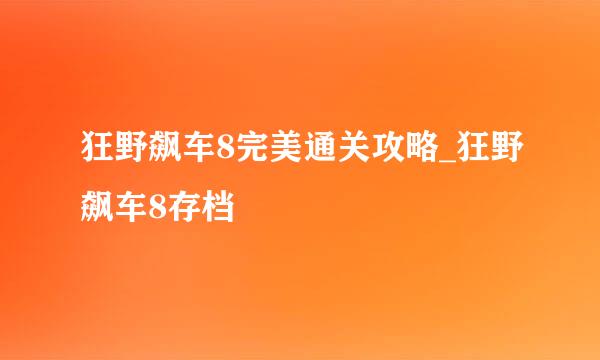 狂野飙车8完美通关攻略_狂野飙车8存档