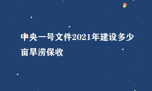 中央一号文件2021年建设多少亩旱涝保收