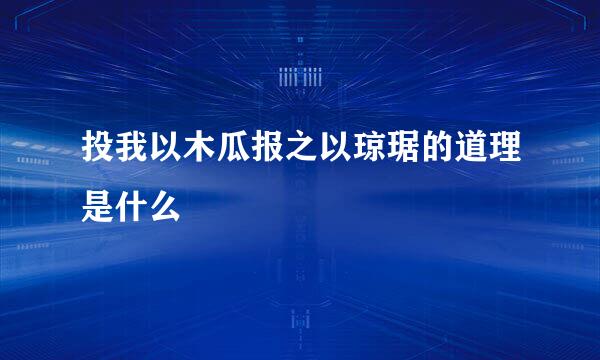 投我以木瓜报之以琼琚的道理是什么