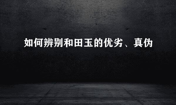 如何辨别和田玉的优劣、真伪