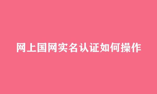 网上国网实名认证如何操作