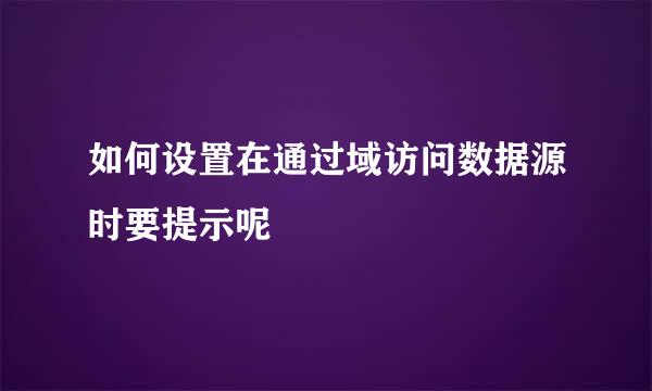 如何设置在通过域访问数据源时要提示呢