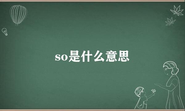 so是什么意思