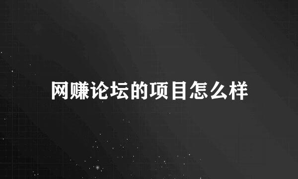 网赚论坛的项目怎么样