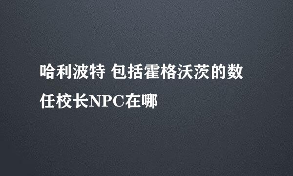 哈利波特 包括霍格沃茨的数任校长NPC在哪