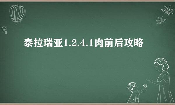 泰拉瑞亚1.2.4.1肉前后攻略