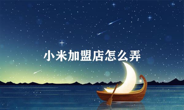 小米加盟店怎么弄