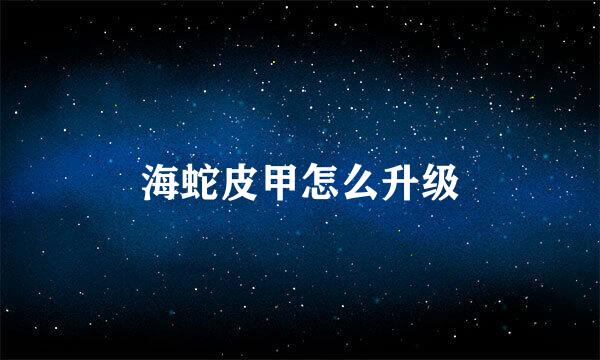 海蛇皮甲怎么升级
