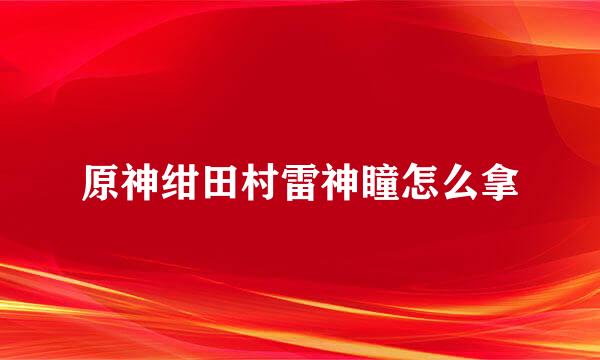 原神绀田村雷神瞳怎么拿