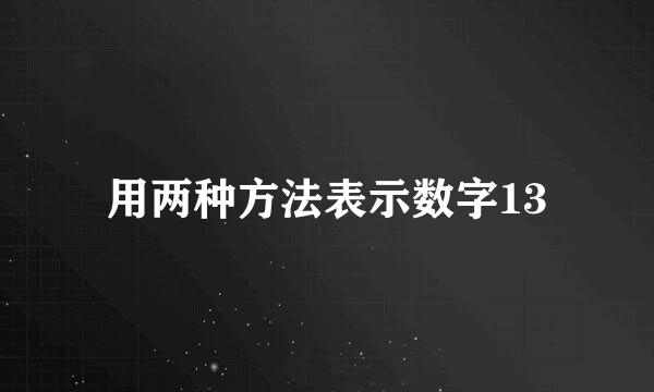 用两种方法表示数字13