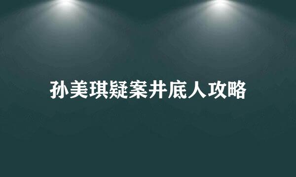 孙美琪疑案井底人攻略