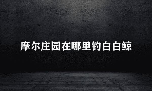 摩尔庄园在哪里钓白白鲸