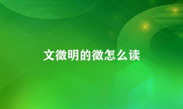 文徵明的徵怎么读