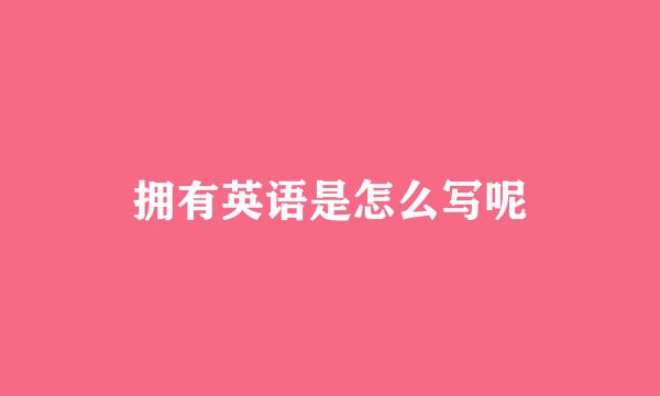 拥有英语是怎么写呢