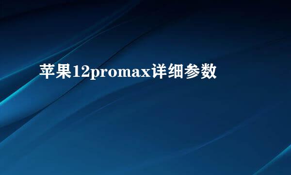 苹果12promax详细参数