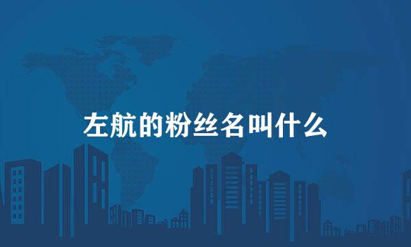 左航的粉丝名叫什么