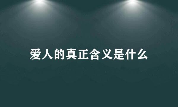 爱人的真正含义是什么