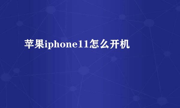 苹果iphone11怎么开机