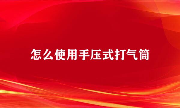 怎么使用手压式打气筒
