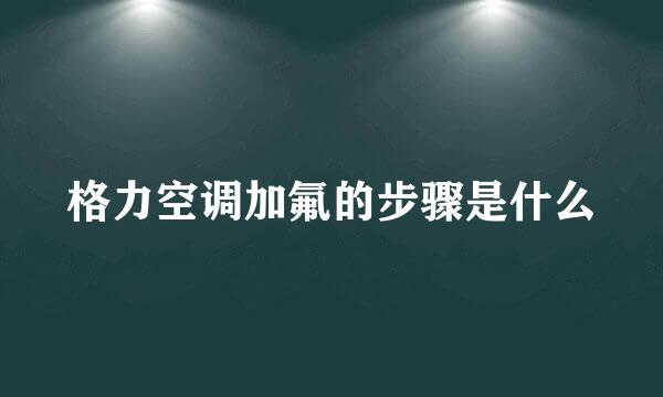 格力空调加氟的步骤是什么