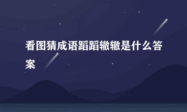 看图猜成语蹈蹈辙辙是什么答案
