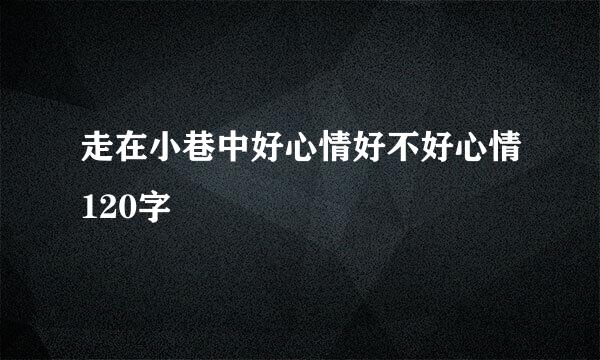 走在小巷中好心情好不好心情120字