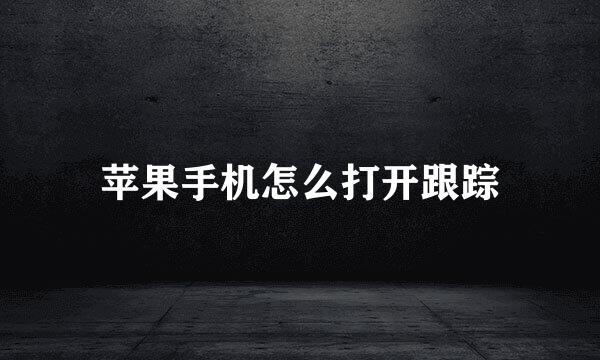 苹果手机怎么打开跟踪