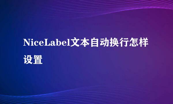 NiceLabel文本自动换行怎样设置