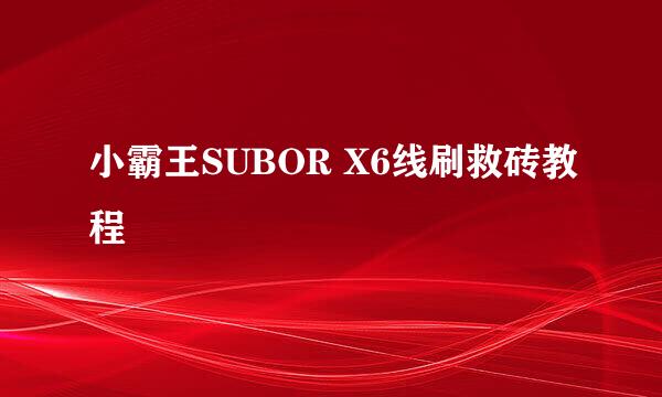 小霸王SUBOR X6线刷救砖教程
