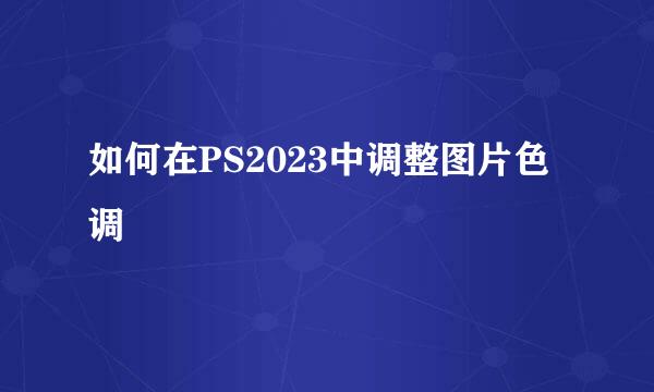如何在PS2023中调整图片色调