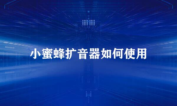 小蜜蜂扩音器如何使用