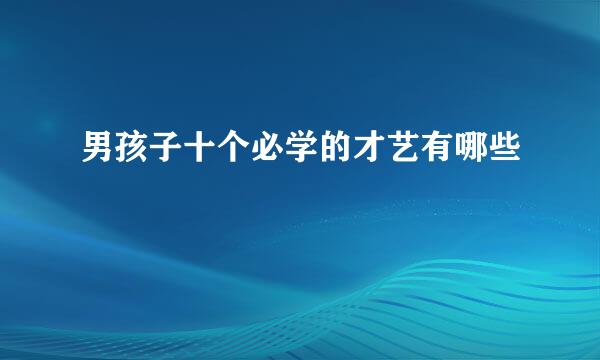 男孩子十个必学的才艺有哪些