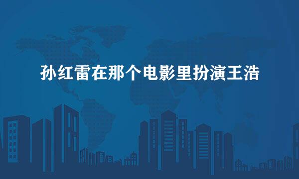 孙红雷在那个电影里扮演王浩