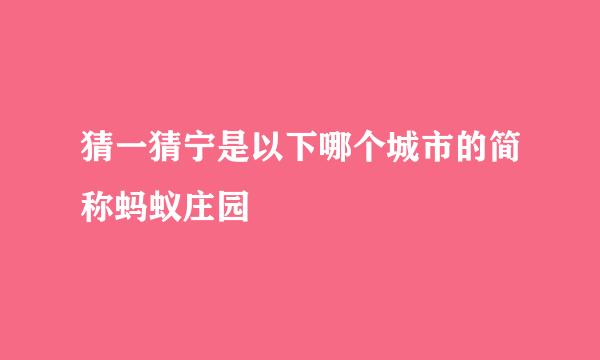 猜一猜宁是以下哪个城市的简称蚂蚁庄园