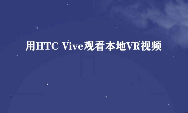 用HTC Vive观看本地VR视频