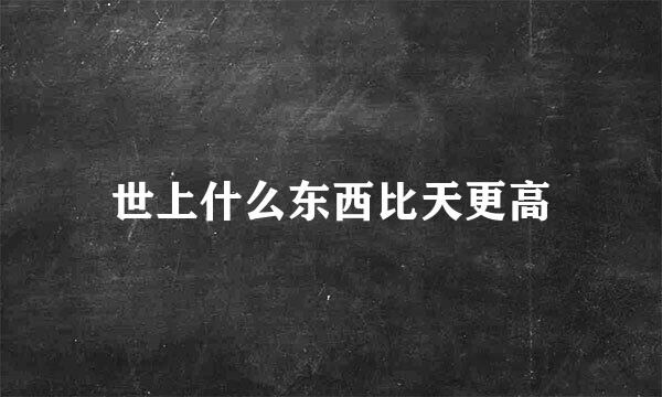 世上什么东西比天更高