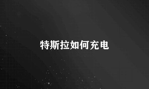 特斯拉如何充电