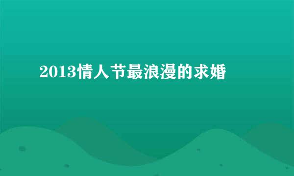 2013情人节最浪漫的求婚