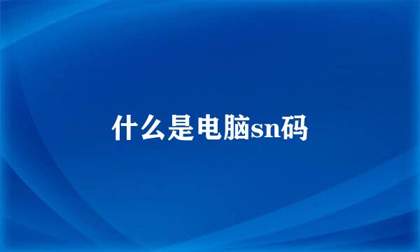 什么是电脑sn码