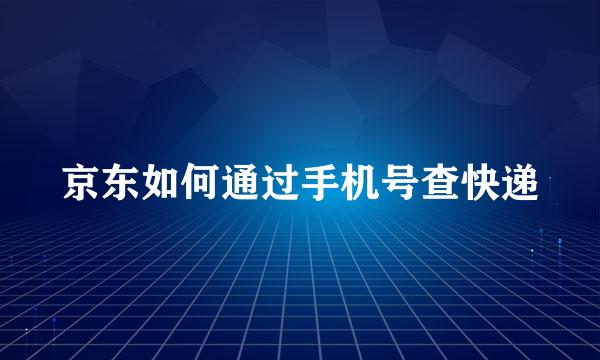 京东如何通过手机号查快递