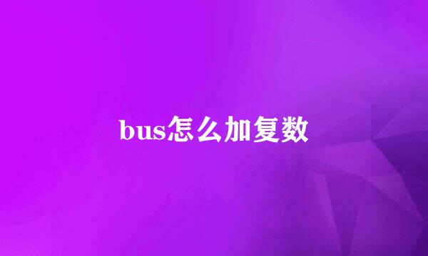 bus怎么加复数