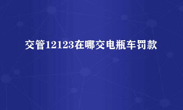 交管12123在哪交电瓶车罚款