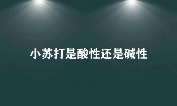 小苏打是酸性还是碱性