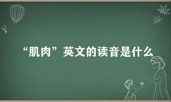 “肌肉”英文的读音是什么