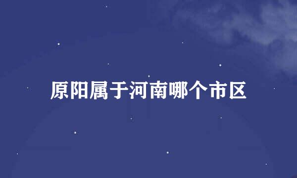 原阳属于河南哪个市区