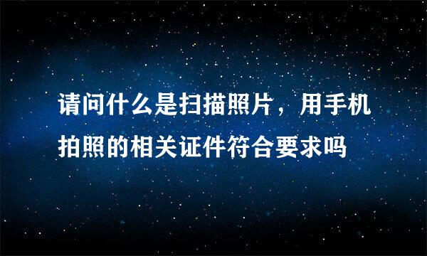 请问什么是扫描照片，用手机拍照的相关证件符合要求吗