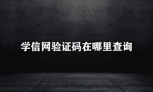 学信网验证码在哪里查询
